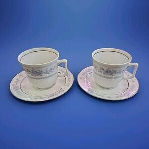 JLMENAU Graf von Henneberg Porzellan Tea Cup And Saucer Pair (2 Cups, 2 Saucers)